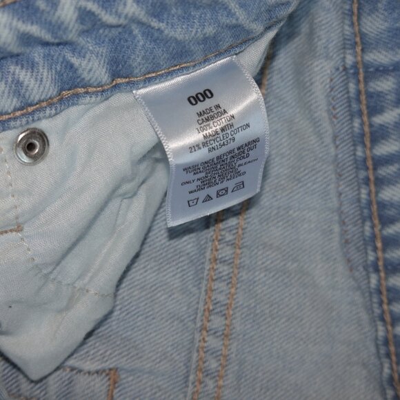 Women's Size 000 Aeropostale Vintage High-Rise Crossover Denim Shorty Shorts - Picture 3 of 5